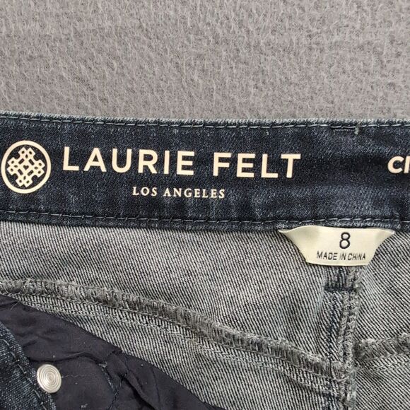 Laurie Felt Women 8 Dark Wash Mid Rise Classic Clean Ankle Skinny Jean - Picture 6 of 13